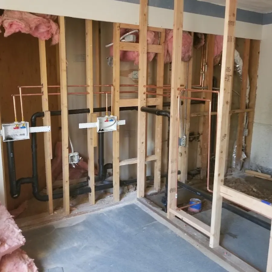 Copper pipe rough-in and plumbing installation in Allegany
